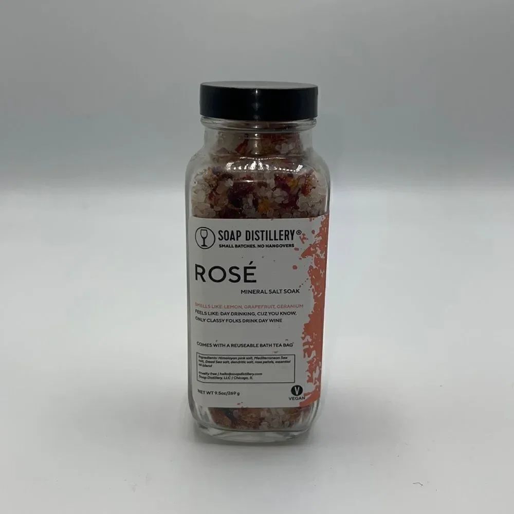 SOAP DISTILLERY Rose Mineral Salt Soak-9.5 fl oz NEW!